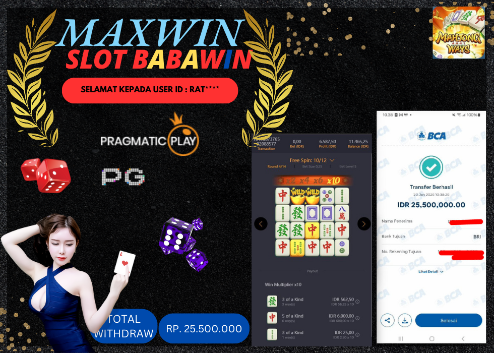 BABAWIN JACKPOT SLOT MAHJONG WAYS Rp. 25.500.000,- LUNAS